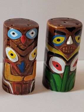Luau Tiki/Totem Pole Salt & Pepper Shaker Set